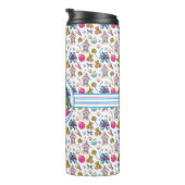 Cute roze en Blue Kerstmis Nutcracker Wreater Thermosbeker (Geroteerd rechts)