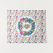 Cute roze en Blue Kerstmis Nutcracker Wreater Wandkleed (Voorkant (horizontaal))