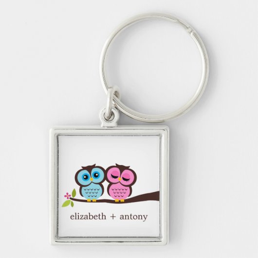 Cute Roze en Blue Ownership Sleutelhanger (Voorkant)