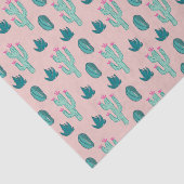 Cute roze en Green Doodle Cactus Pattern Tissuepapier (Detail)