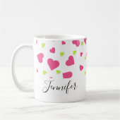 Cute roze en Green Hearts Pattern Koffiemok (Links)