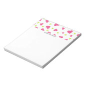 Cute roze en Green Tumbling Hearts Pattern Notitieblok (Gedraaid)