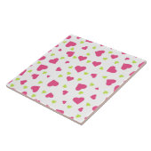 Cute roze en Green Tumbling Hearts Pattern Tegeltje (Zijkant)