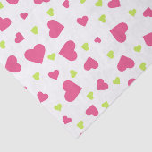 Cute roze en Green Tumbling Hearts Pattern Tissuepapier (Detail)