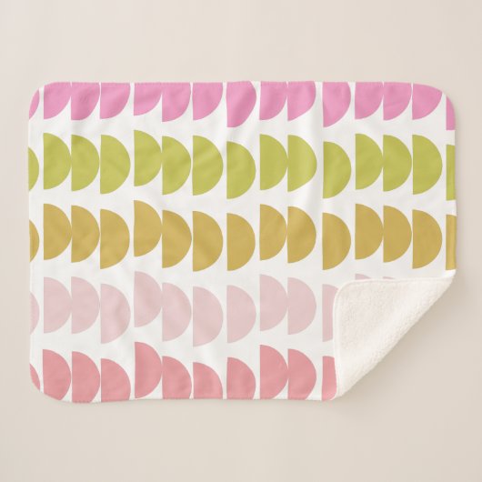 Cute roze en Limoen Geometric Shaptern Sherpa Deken (Voorkant (horizontaal))