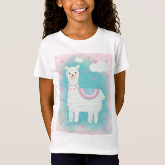Cute roze en mint lama t-shirt