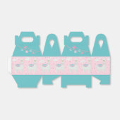 Cute roze en mint lamapatroon bedankdoosjes (Uitgevouwen)