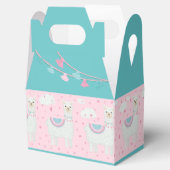 Cute roze en mint lamapatroon bedankdoosjes (Geopend)