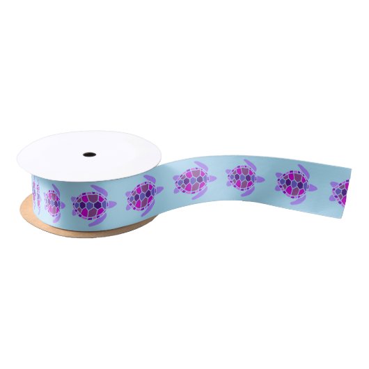 Cute roze en Paars Zee Turtle Pattern on Blue Lint (Spoel)