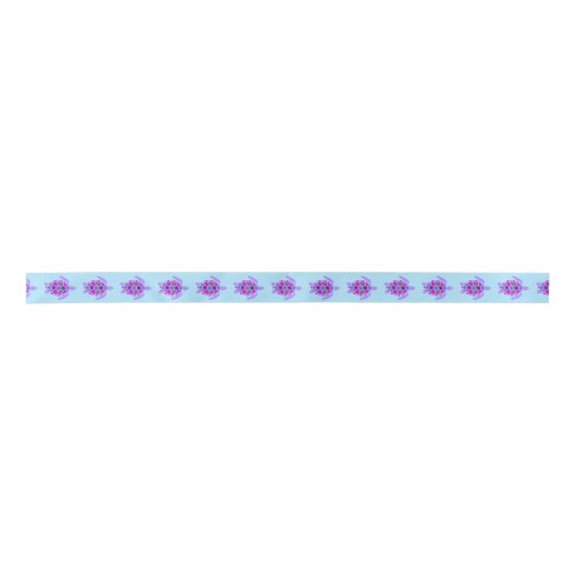 Cute roze en Paars Zee Turtle Pattern on Blue Lint (Voorkant)