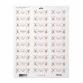 Cute roze en Red Gingerbrood kerstFeestdagen Etiket (Full Sheet)