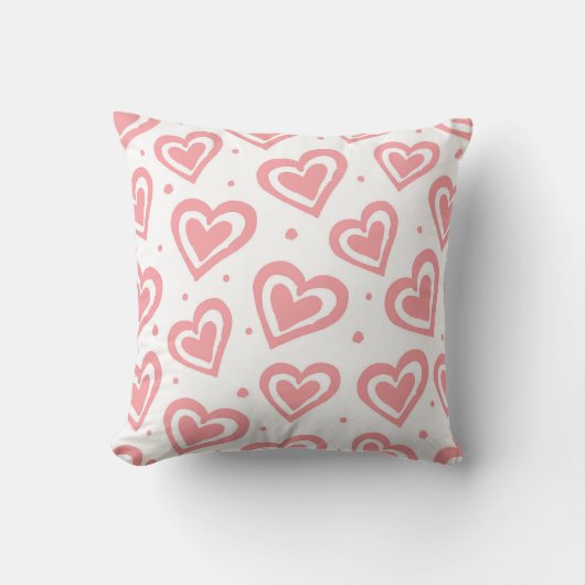 Cute roze en White Heart Pattern Kussen (Voorkant)