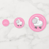 Cute roze en White Lamb Baby shower Confetti (Achterkanten)