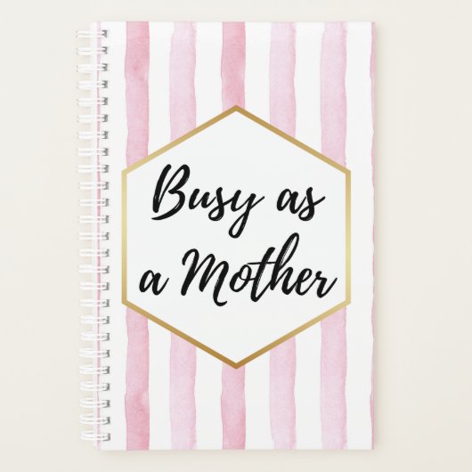 Cute roze en White Striped Planner (Voorkant)