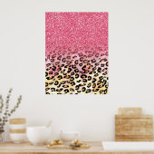 Cute roze faux glitter leopard animal print (Keuken)