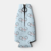 Cute roze fietspatroon houdt je drinken koel flesjeskoeler (Achterkant)