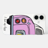 Cute roze figaro auto Case-Mate iPhone case (Achterkant (horizontaal))