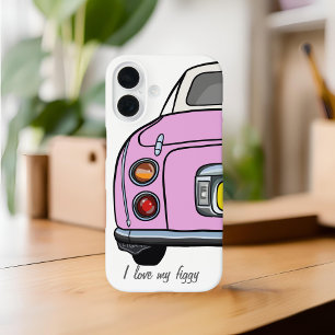 Cute roze figaro auto iPhone 16 hoesje