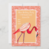 Cute roze flamingo art Party Kaart (Voorkant)