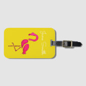 Cute roze flamingo bagagelabel (Voorkant (horizontaal))