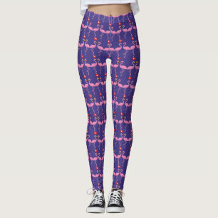 Cute roze flamingo like Heart Pastel Leggings