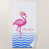 Cute roze flamingo zee golft monogram