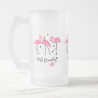 Cute roze flamingos Premium Vector Matglas Bierpul
