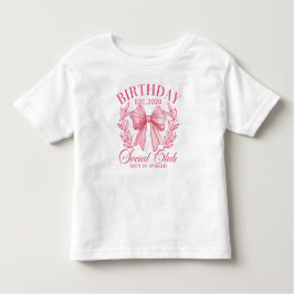 Cute Roze Flirt Birthday Party Meisjesachtige Stri Kinder Shirts