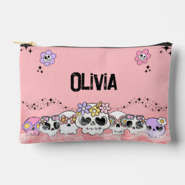 Cute Roze Gothische Schedel Halloween Accessoireta Etui