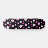 Cute roze gradiëntbloempatroon op Black BG Gift Skateboard (Horizontaal)