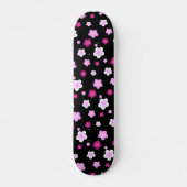 Cute roze gradiëntbloempatroon op Black BG Gift Skateboard (Voorkant)