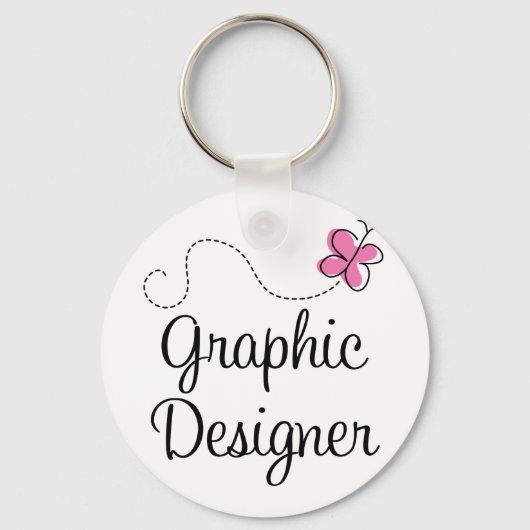 Cute roze grafische ontwerper sleutelhanger (Voorkant)