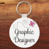 Cute roze grafische ontwerper sleutelhanger (Voorkant)
