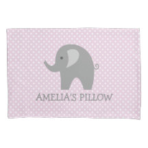 Cute roze grijze olifant meisje slaapkamer kussens