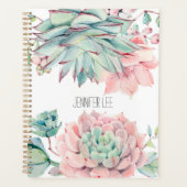 Cute roze groene succultus  planner (Voorkant)