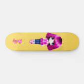 Cute roze haar aangepaste naam skateboard (Horizontaal)