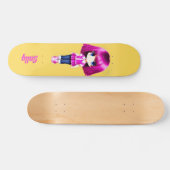 Cute roze haar aangepaste naam skateboard (Horizontaal)