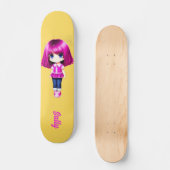 Cute roze haar aangepaste naam skateboard (Voorkant)