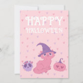 Cute Roze Halloween Feest Feestdagenkaart (Voorkant)