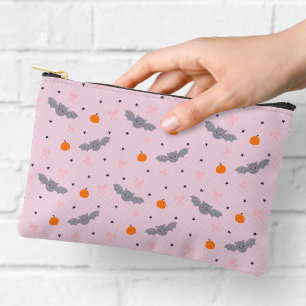 Cute Roze Halloween Vleermuis Patroon Ritssluiting Etui
