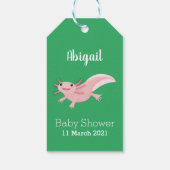 Cute roze happy axolotl cadeaulabel (Achterkant)