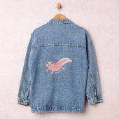 Cute roze happy axolotl denim jacket (Hangar)