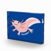 Cute roze happy axolotl fotoblokken (Rechts)