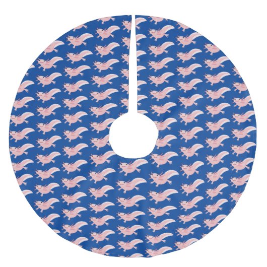 Cute roze happy axolotl kerstboom rok (Voorkant)