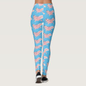 Cute roze happy axolotl leggings (Achterkant)