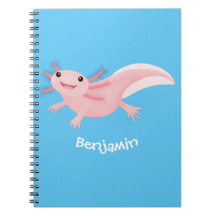 Cute roze happy axolotl notitieboek