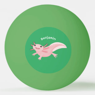 Cute roze happy axolotl pingpongballen