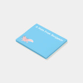 Cute roze happy axolotl post-it® notes (Schuin)
