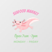 Cute roze happy axolotl raamsticker (Vel)