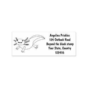 Cute roze happy axolotl rubberstempel